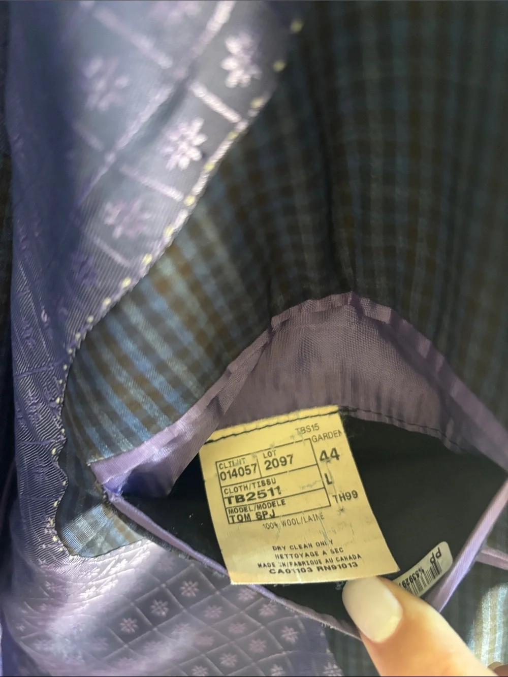 Ted Baker Men's Blue Micro-Check Blazer